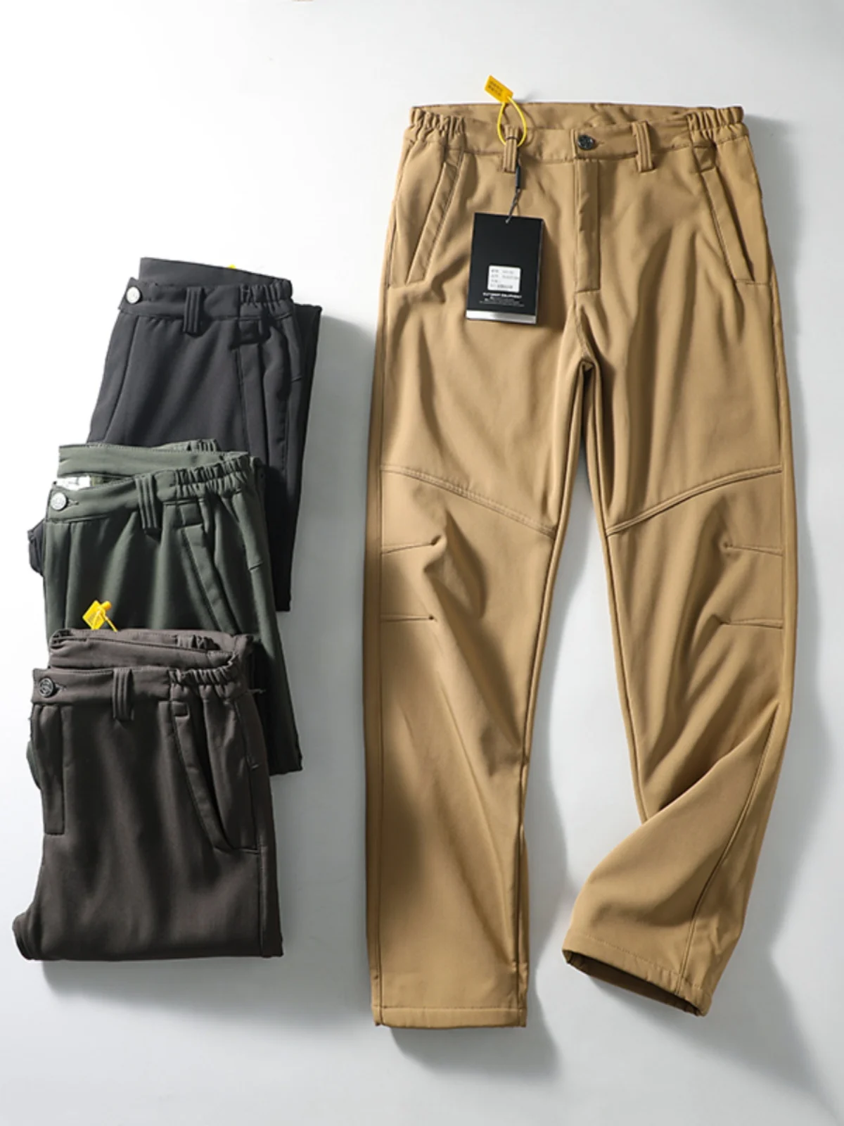 

Outdoor Softell Pants Fce Lined Thiened Straight Leg Casual Long Trousers for Men Windproof Waterproof Autumn Winter