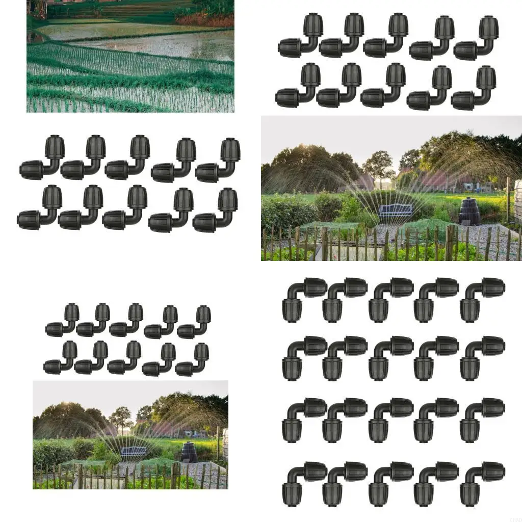 Pack of 20 Reusable Elbow Fittings for Efficient Water Distribution in Gardens C5AD
