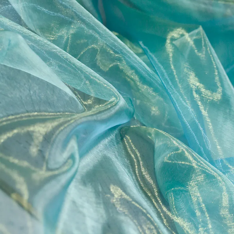 

Multicolor Liquid Shiny Organza Fabric Wedding Dress Veil Bridal Gown Decoration Fashion Designer Clothes DIY Soft Sheer Fabric