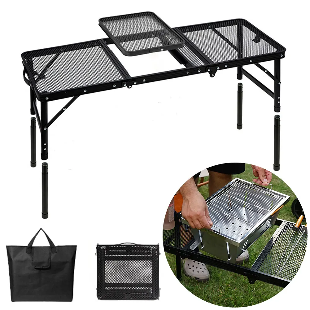Mesa plegable IGT para exteriores, mesa elevadora plegable de altura ajustable, estufa IGT de aleación de aluminio, mesa de barbacoa, suministros de viaje