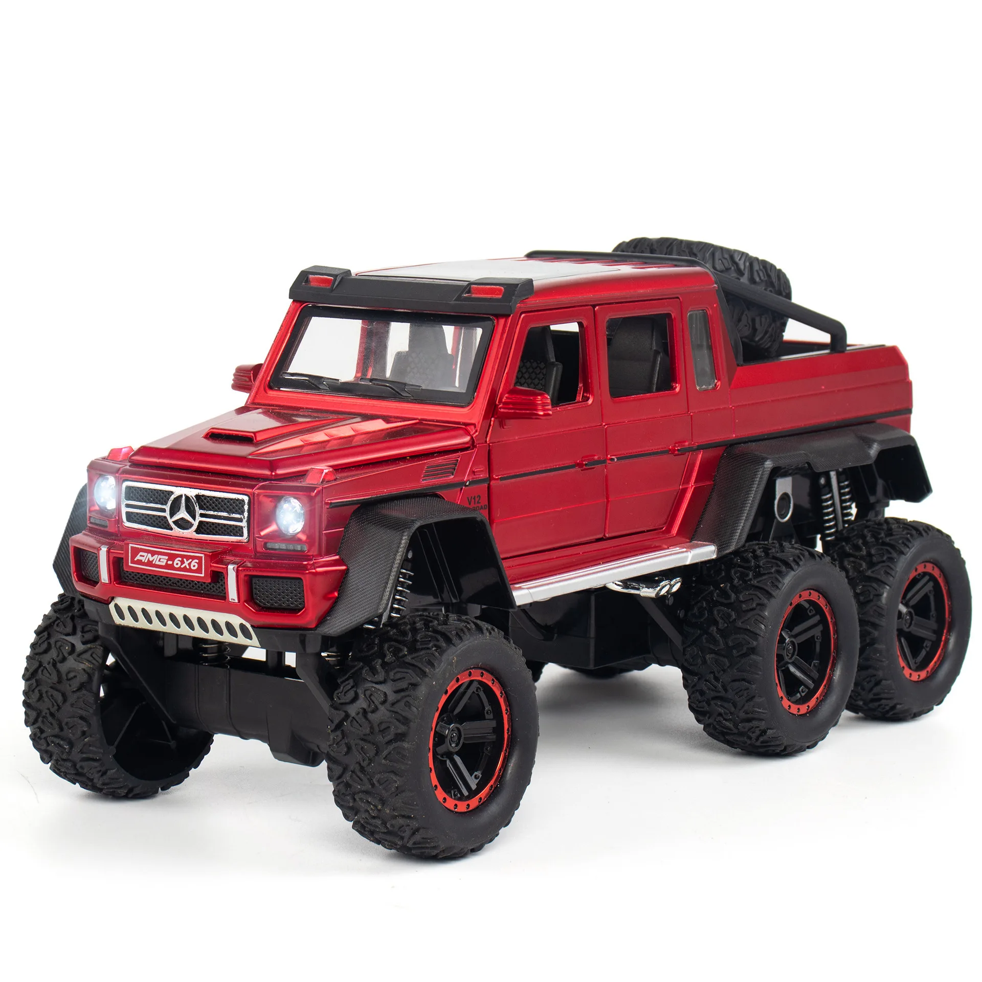 1:22 Mercedes-Benz G63 AMG 6X6 Pojazd terenowy SUV Alloy Model samochodu Diecast Symulacja Dźwięk Światło Zabawki Samochód Dzieci Prezenty A72