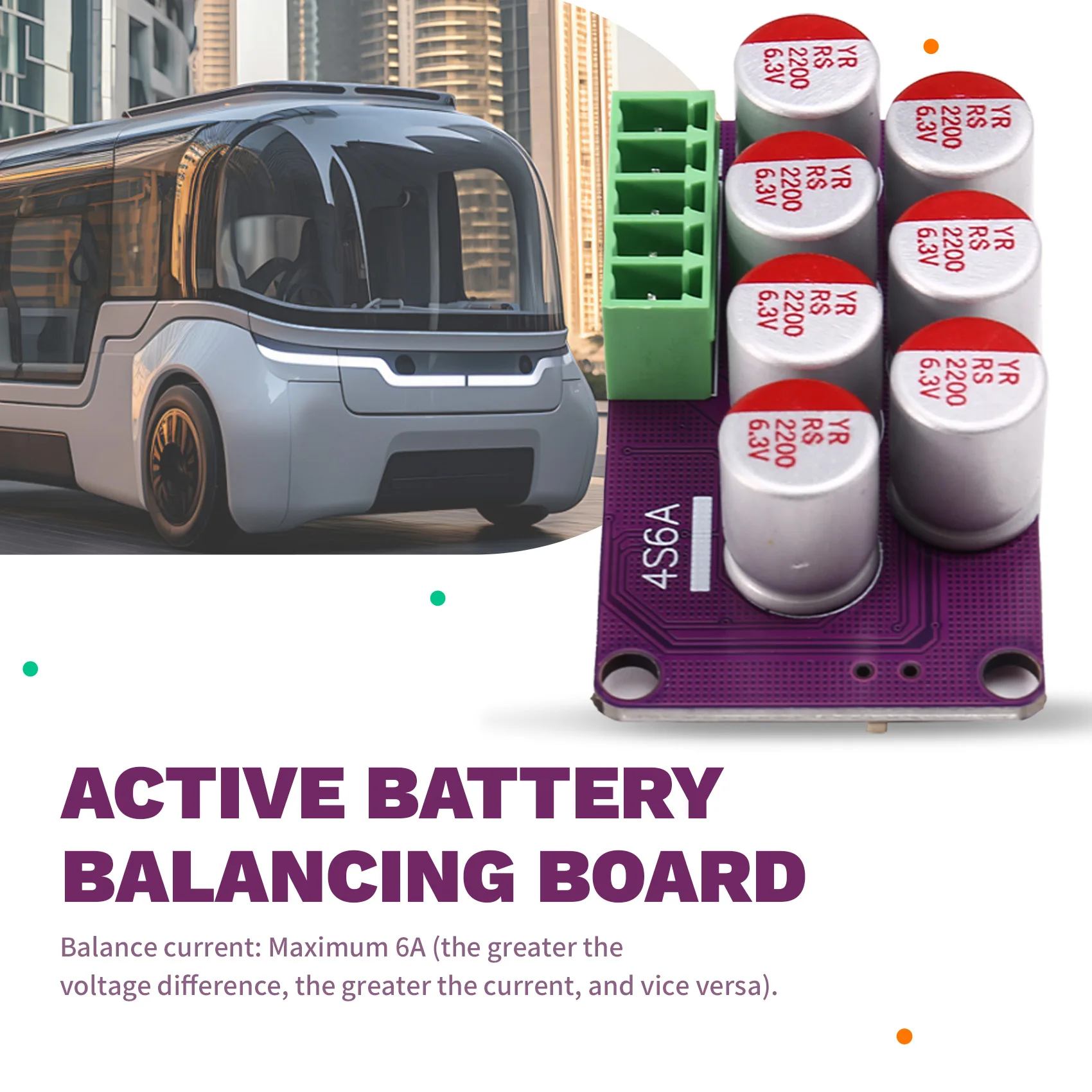 

A27F-Active Battery Balancing Board Lifepo4 Battery Energy 4S 6A Transfer Equalization Capacitor