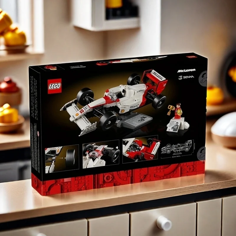 LEGO 10330 icon McLaren MP4/4 and Elton Senna mini character model car kit, suitable for Christmas gifts for ages 18 and above