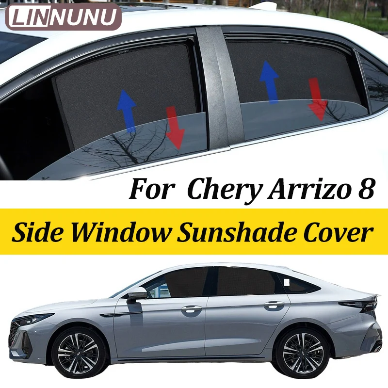 

LINNUNU Car Curtain Side Window Magnetic Sunshade Mesh Summer Sun Shade UV Protection for chery arrizo 8 2025 2024 accessories