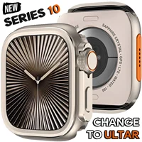 Funda de parachoques con marco de Metal para Apple Watch, cubierta protectora de 46mm, 45mm y 44mm para iWatch Series 10, 9, 8, 7, 6, 5 SE, cambio a Ultra 2, 49mm