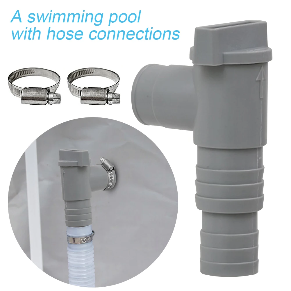 PVC Pool Hose Adapter 32mm Pool Pipe Connector On/Off Plunger Valve Sealed Outdoor Pool Filter Pump Adapter Replacement Parts