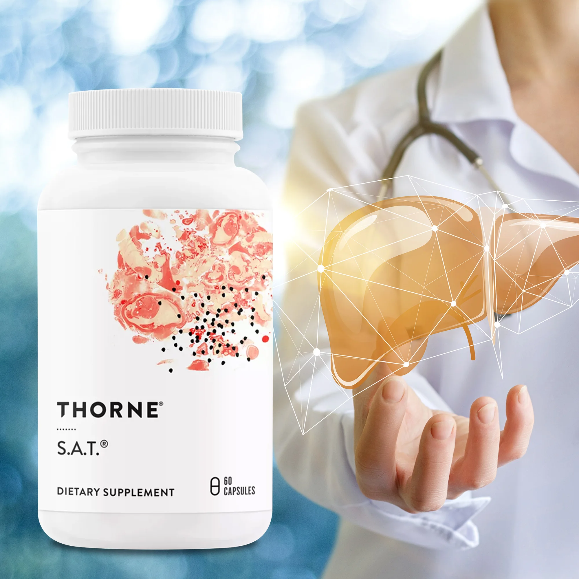 

THORNE S.A.T - Milk Thistle Complex for Liver Health, Energy Production, Optimal Absorption, and Immune Support, Non-GMO