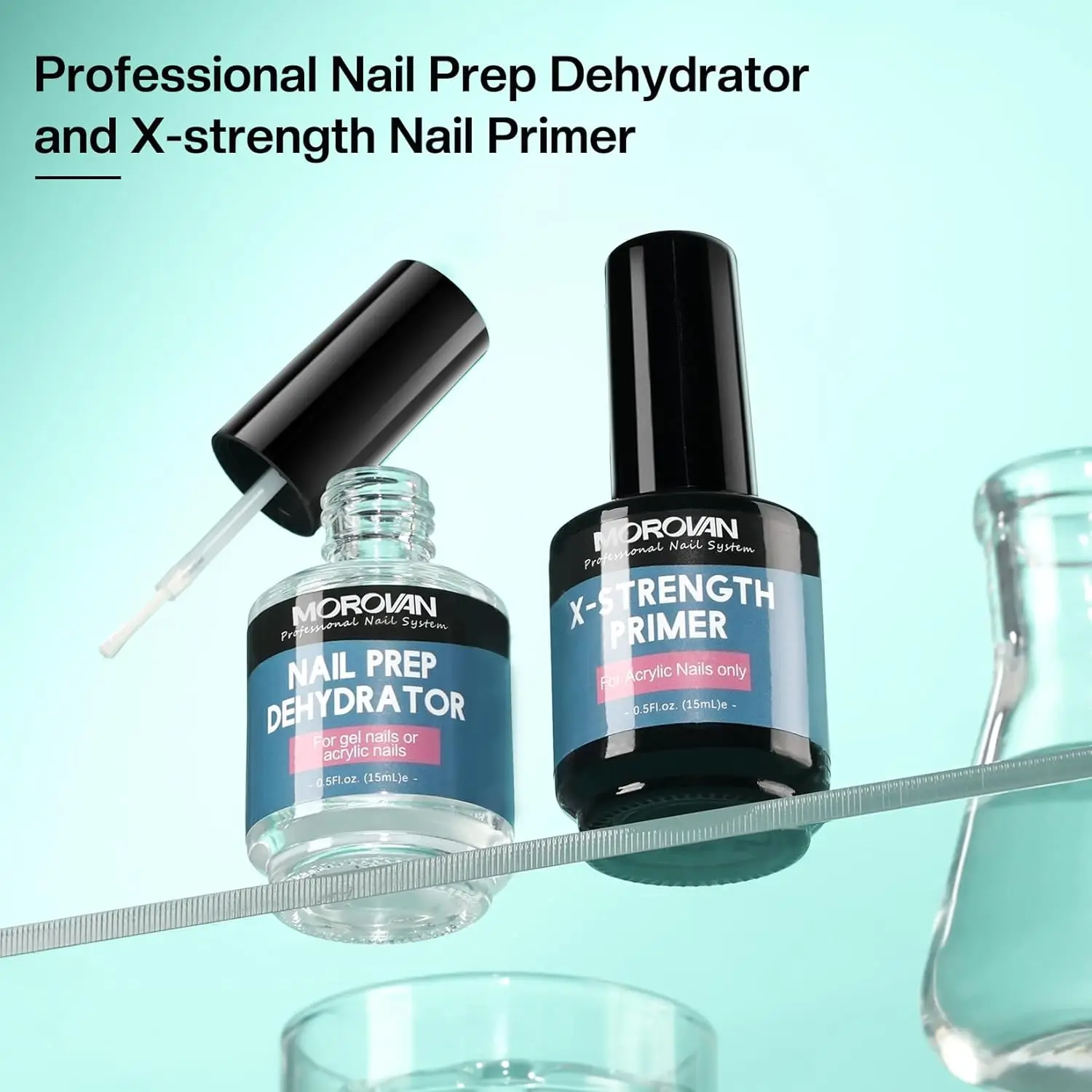 Nail Prep Dehydrator and Nail Primer X-Strength, No Burn Non Acid Protein Bond Primer for Acrylic Powder and UV Gel Nail Polish