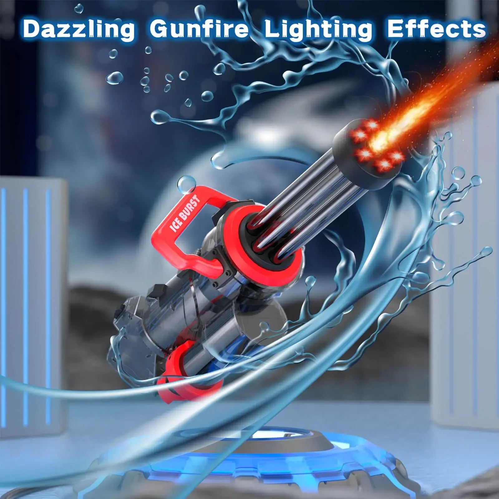 Strongest Gatling Electric Water Gun Toy WIth Red Light Continuous Shooting Water Pistol Summer Pool Toys for Boy Adult Children