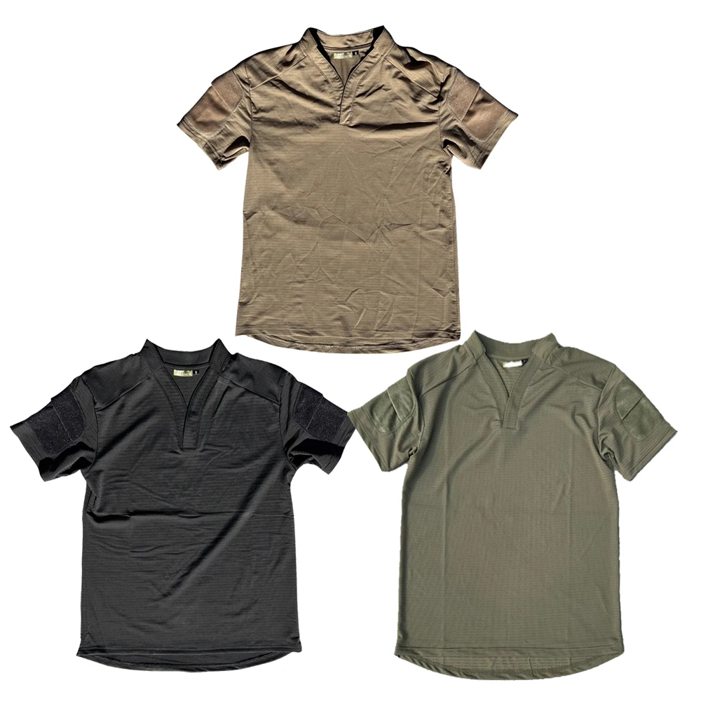 

Тактический топ Tom Plus VS с v-образным вырезом и короткими рукавами, быстросохнущая дышащая уличная тактическая боевая футболка CAG