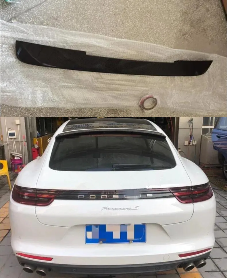 

ДЛЯ Porsche Panamera 971 971.1 2017 2018 2019 2020 Настоящее углеродное волокно, багажник на заднее крыло, верхний спойлер, комплект кузова