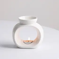 Essential Oil Burner Decorative Censer Fragrance Warmer Porcelain Aroma Burner for Garden Living Room Porch Desktop Office