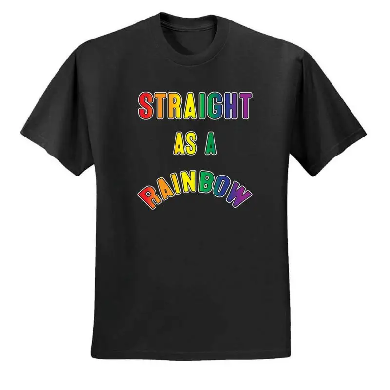 

Мужская футболка LGBTQ Straight as a Rainbow Humor