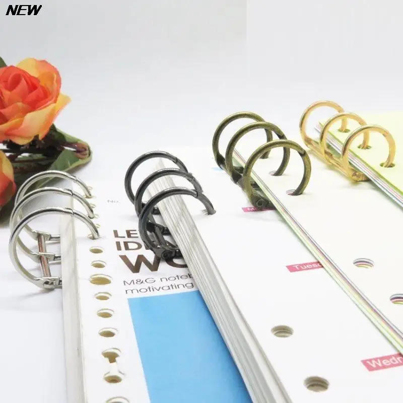 2Pcs Metal Loose Leaf Book Binder 3 Rings For Notebook Album Scrapbook Clips Metal Ring Binder Calendar Circle Stationery Office