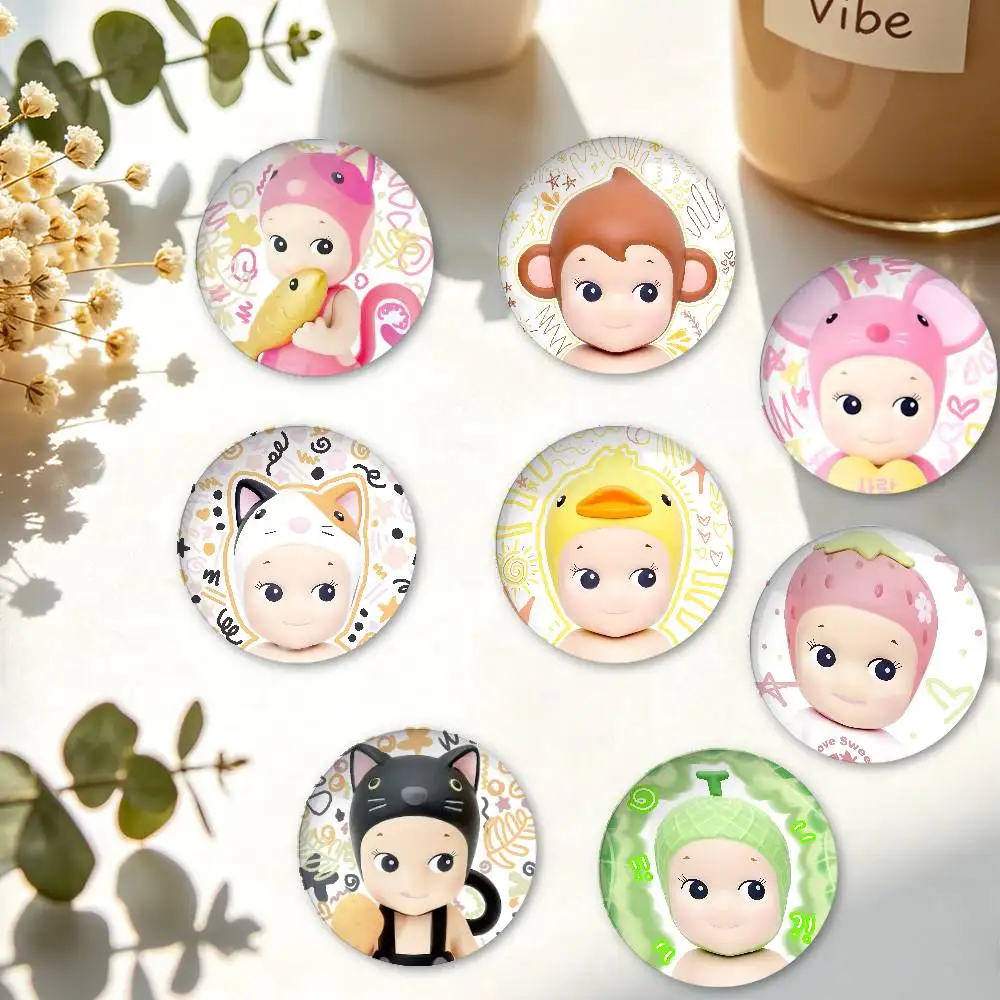 S-Sonny Cute A-Angles Minimalist Exquisite Tinplate Brooches: Sleek Badge Lapel Pins For Bag Accessories, Practical Souvenir