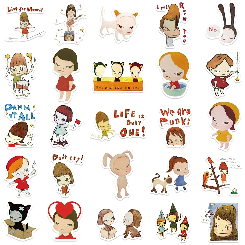 10/30/50PCS Leuke Nara Yoshitomo Cartoon Stickers Decal Decoratie Koffer Scrapbook Telefoon Laptop Briefpapier Cool Kid sticker