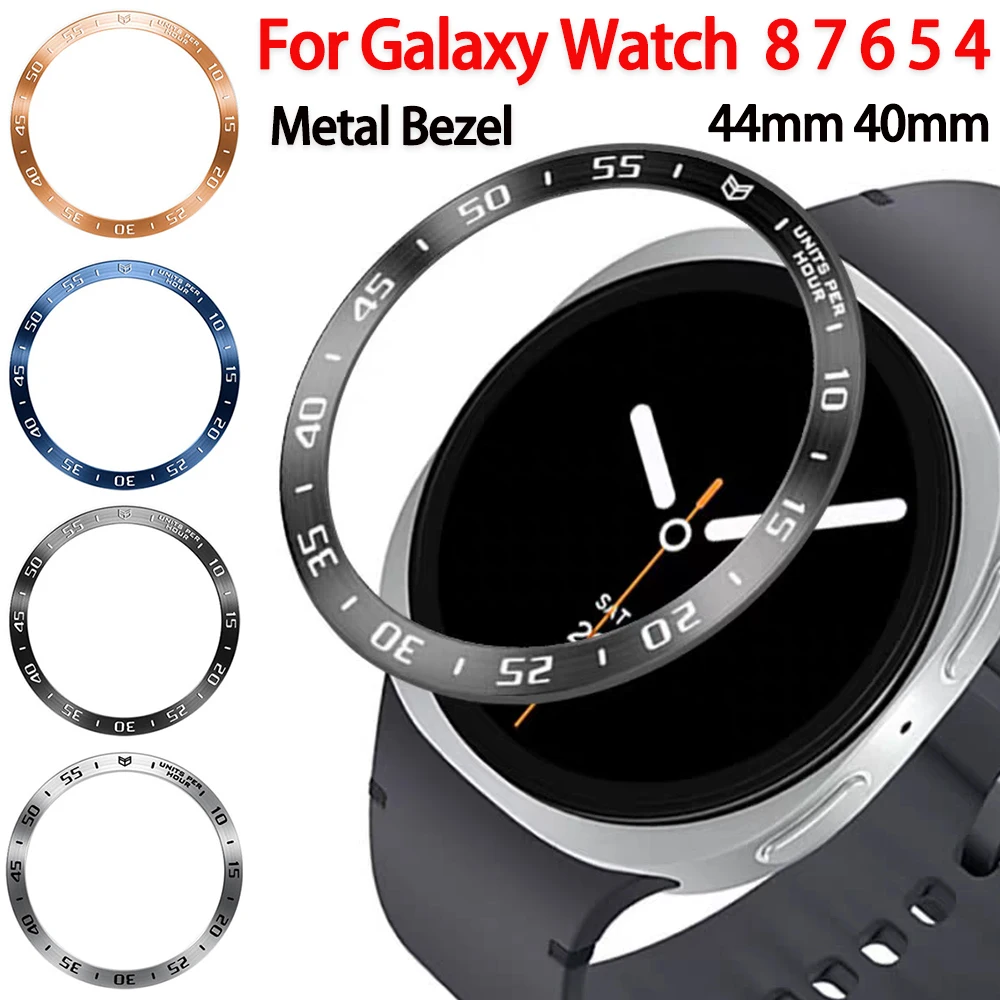 حلقة إطار معدني لساعة سامسونج جالاكسي 8 7 6 5 4 44 مللي متر 40 مللي متر إطار مقياس الوقت/السرعة حلقة حماية لهاتف جالاكسي 8 6 كلاسيكي 46 مللي متر