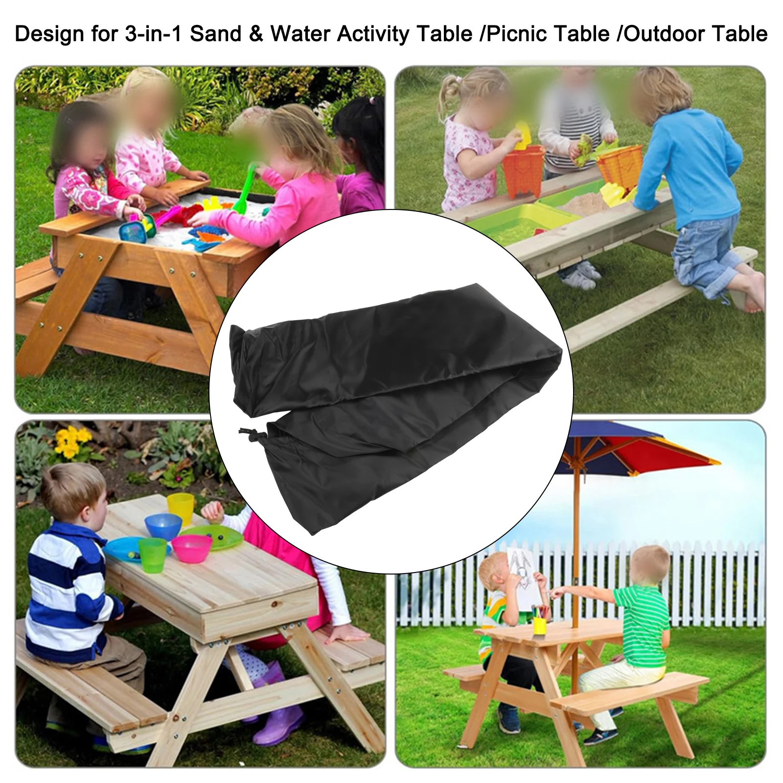 Waterproof Kids Picnic Table Cover For 3-in-1 Sand And Water Activity Table Toys Covers Outdoor Dustproof Waterproof Table Cover