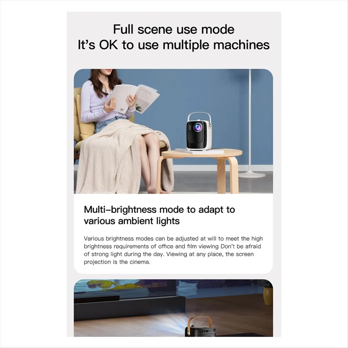 

A69Z S10 1080P Mini Projector Bluetooth-Compatible Android Portable Projector 5G Wifi Home Theater White US PLUG