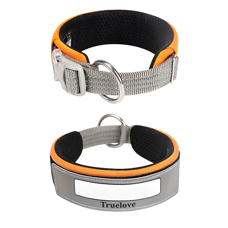 Truelove Pet Collar Reflective Multifunctional Personalized Dog Collar DuPont Soft Breathable Adjustable for Large Dogs TLC5611