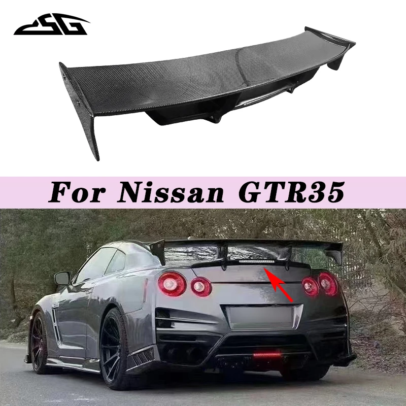 

Car Rear Trunk Lid Lip Wing Splitter For Nissan GTR35 Carbon Fiber Rear Spoiler Tail Wing Body Kit Accessories
