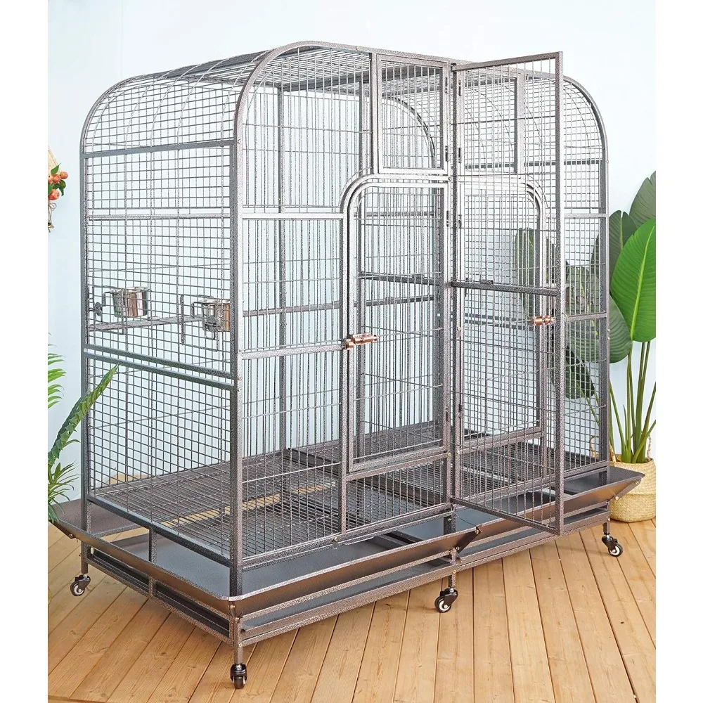 Double Cage with Center Divider for Bird Parrot Aviary W64xD32xH73 New