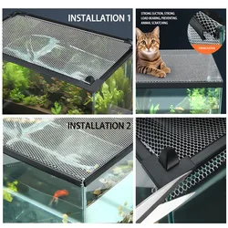 Fai da te New Fish tank anti jump net invisibile anti jump Net aspirazione magnetica sea Tank anti escape Cover net cover Fixed anti jump ne