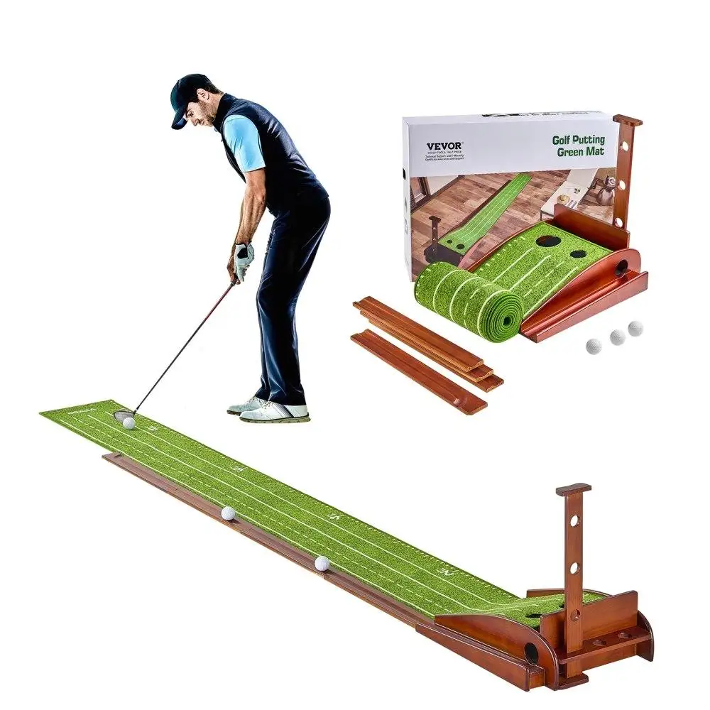 

2 Hole Golf Putting Mat Indoor Putting Green Training Aid for Practice