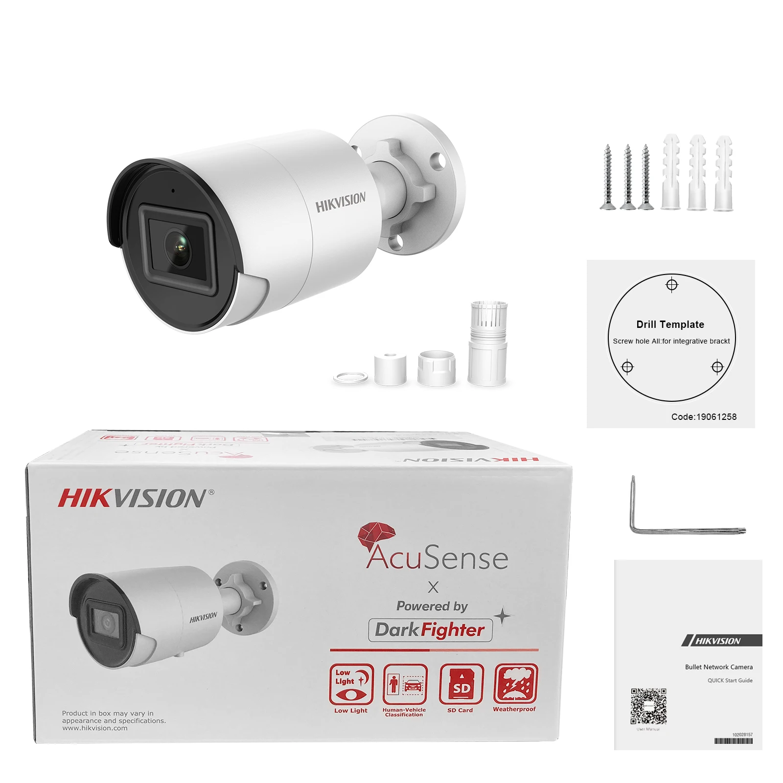 Hikvision 4MP IP Camera DS-2CD2043G2-IU AcuSense Human&Vehicle Detect Smart Event Built-in MIC SD Slot IP67 POE Bullet CCTV IPC