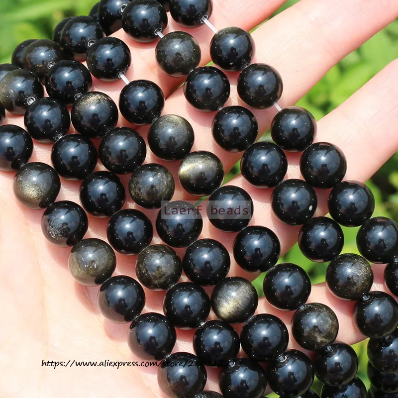 

Natural Gold Obsidian 6-16mm Round Loose Beads 15inch ,100% Natural Guarantee, For DIY Jewelry Making !