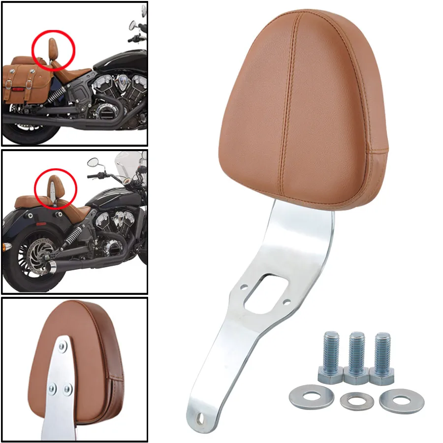 Motorcycle backrest Brown Driver Backrest Pad Support For Indian Scout 2015 2016 2017 2018 for Scout Sixty 2016 2017 2018