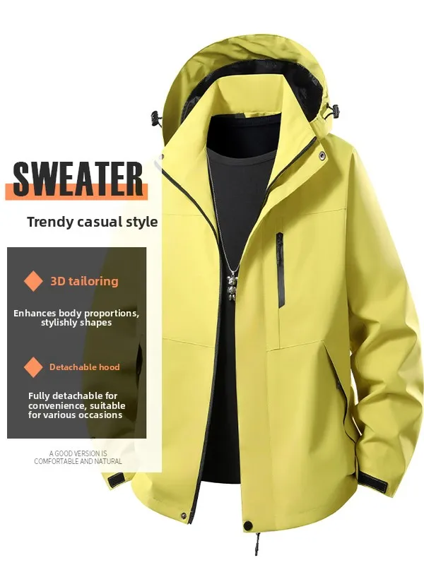 

Ветрозащитная куртка для активного отдыха с отстегивающимся воротником, для походов, весна-осень, из полиэстера, с длинными рукавами, на молнии