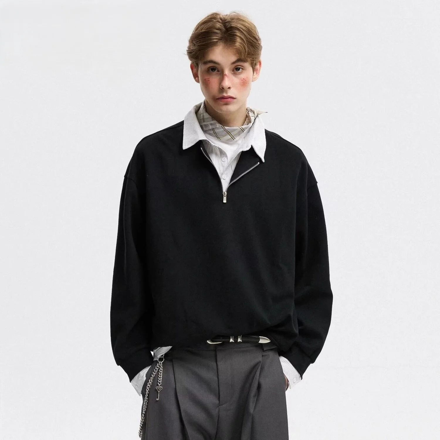 

Мужские худи без капюшона на молнии, яркие, с градиентным радужным принтом, в стиле молодежной культуры, художественные, креативные, модные, для лета и весны