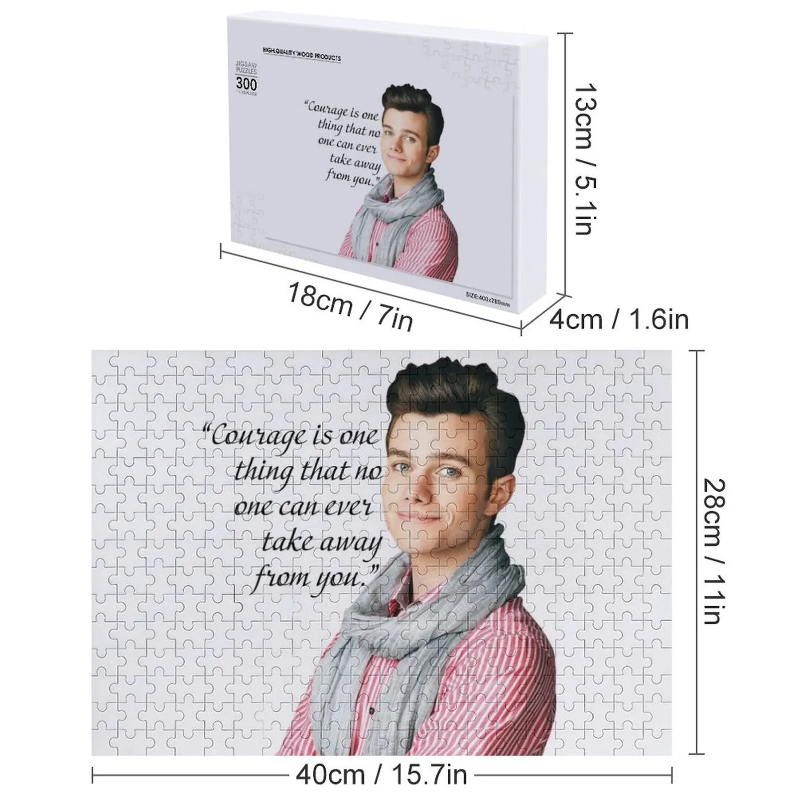 Chris Colfer Courage Quote Jigsaw Puzzle Game Children Custom Name Child Toy Customized Gifts For Kids Puzzle