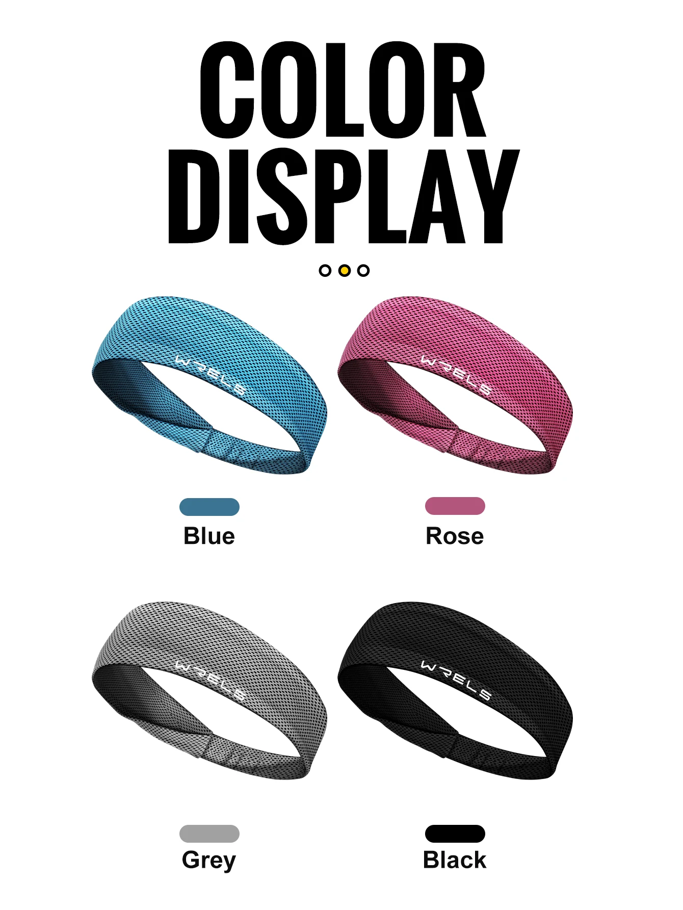 WRELS Sport-Stirnband, Schweißband, dehnbar, elastisch, für Fitness, Laufen, Yoga, Kopfbedeckung, schweißabsorbierend, atmungsaktiv, Jog-Stirnband – Detail 11