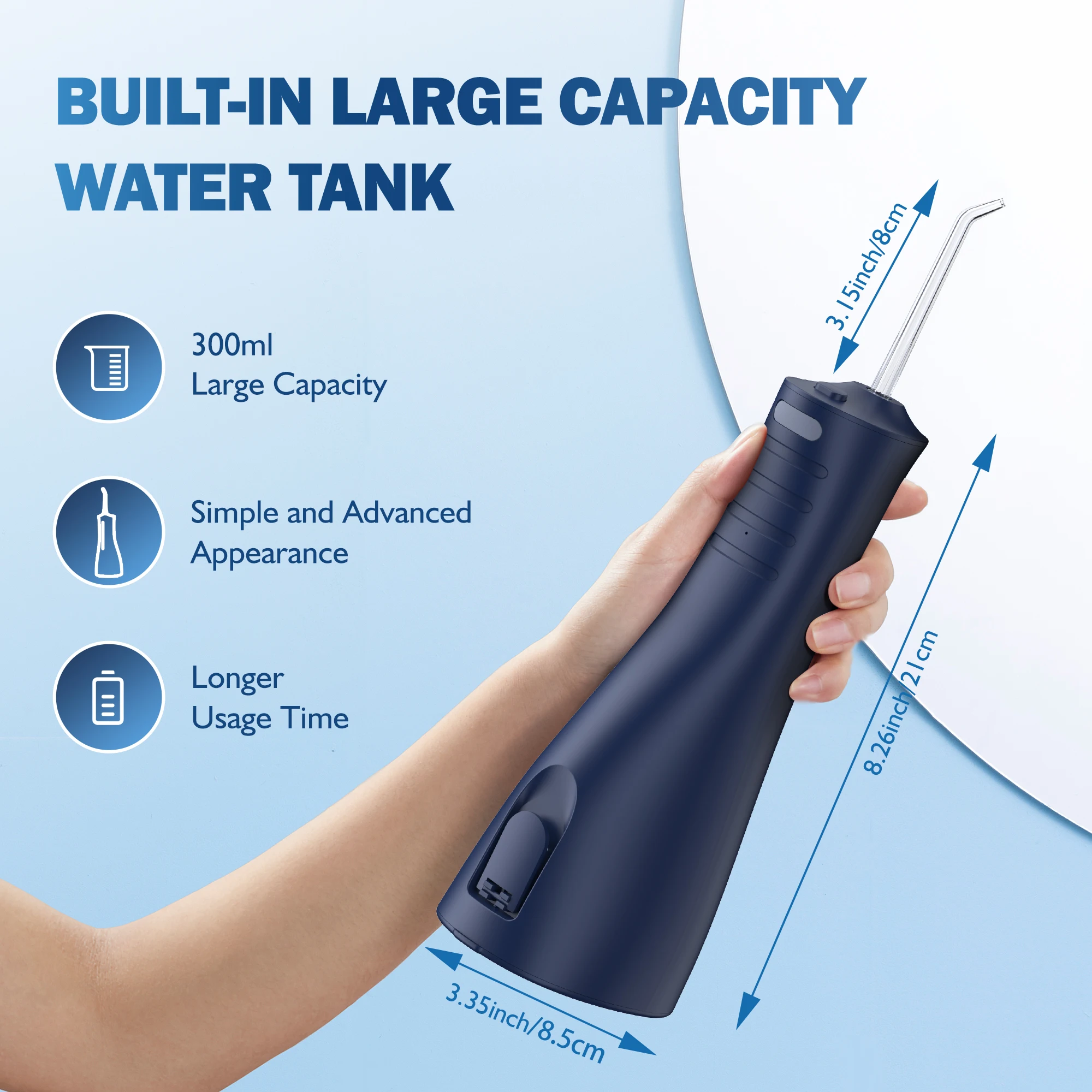 Sejoy جهاز تنظيف الأسنان بالمياه الكهربائية عن طريق الفم الري قابلة للشحن المحمولة الأسنان 5 طرق خزان المياه الأسنان 300 مللي منظف مقاوم للماء