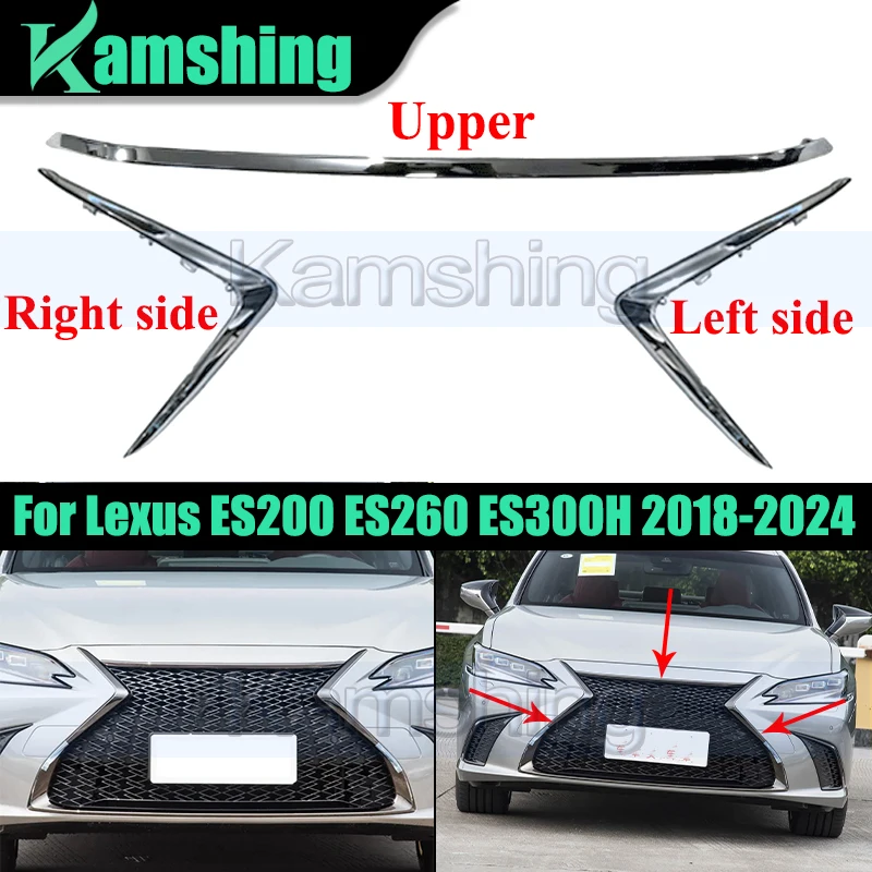 

Car Front Bumper Grille Trim Strip For Lexus ES200 ES260 ES300H 2018-2024 Front Bumper Cover Electroplated Bright Strip