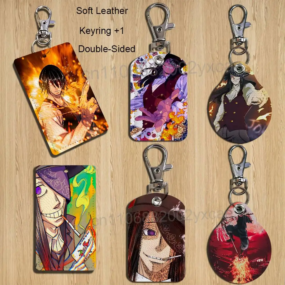 

Joker cool Fire Force Benimaru Keychain Holder Suitable For Subway Bank Card Bus Card Case Badge Holder Wallet Card Textured