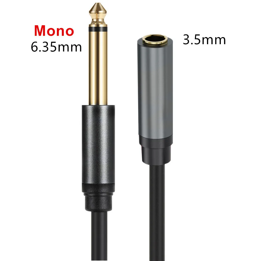 1/4 to 3.5mm Headphone Adapter TRS 6.35mm 1/4 Male to 3.5mm 1/8 Female Stereo Jack Audio Adapter Cable。