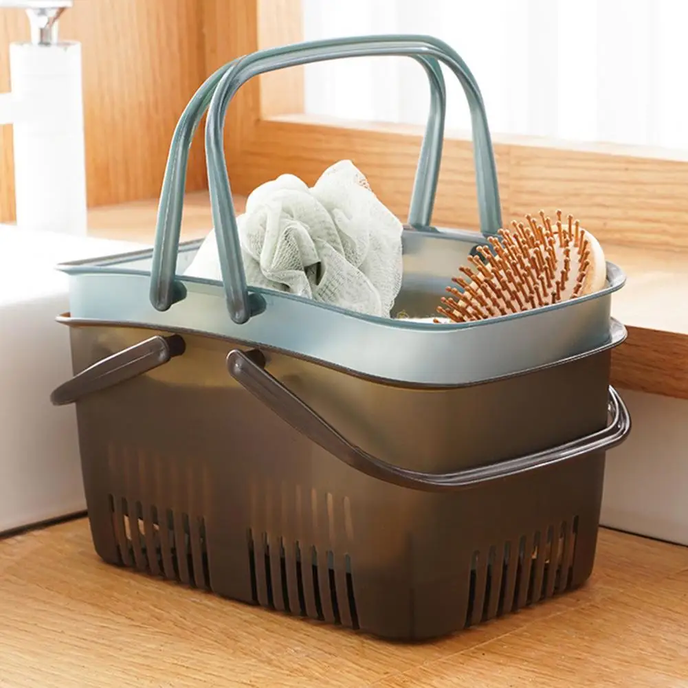 Rectangle Dirt-proof Several Drainage Holes Shower Caddy Bin Steady Saving Space Shower Caddy Bucket Office Supplies