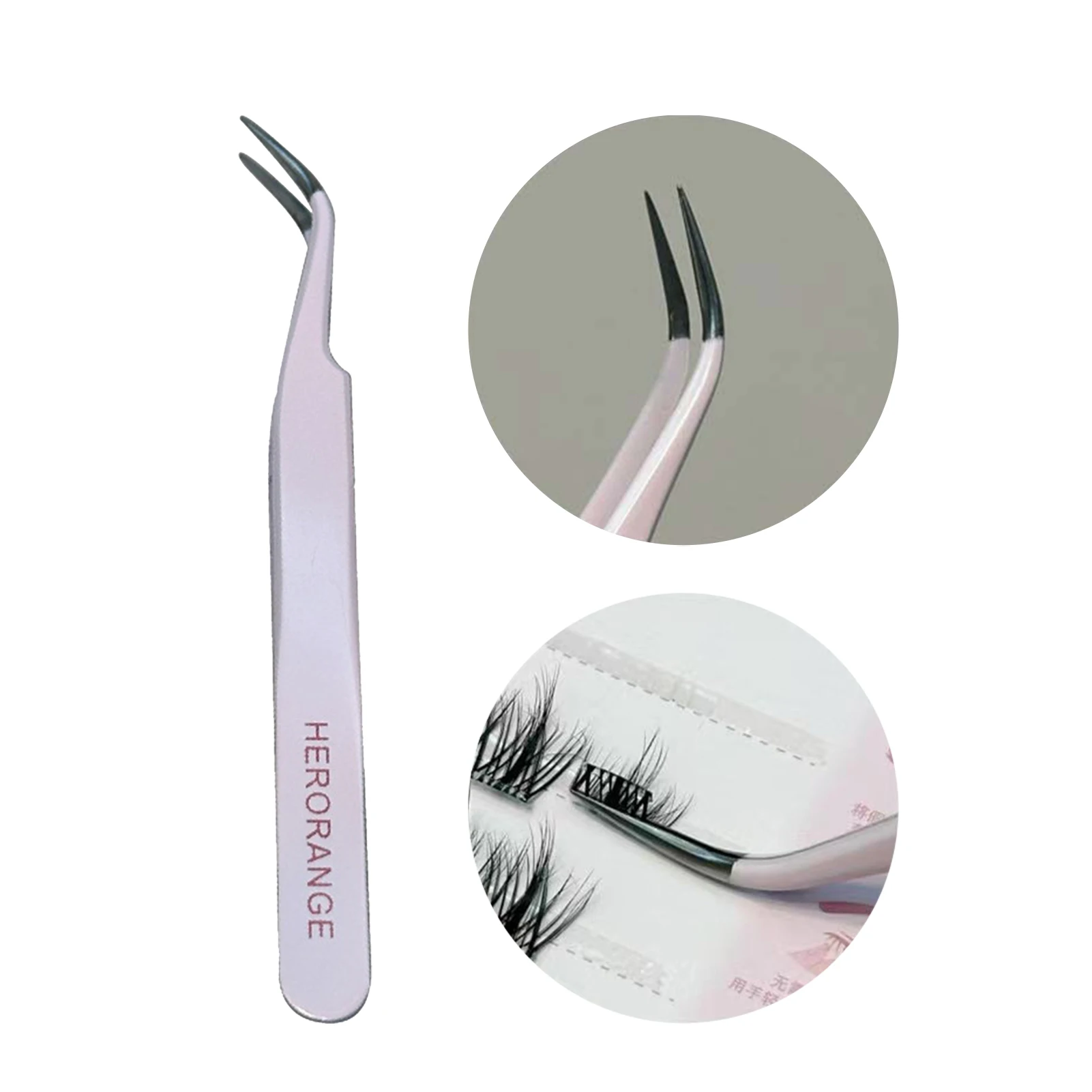 Stainless Steel No Glue False Eyelashes Tweezer Eyelash Extension Tool Butterfly Hook Tweezers Hair Removal Makeup Cosmetic Tool