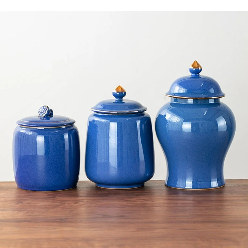 

Large Capacity Ceramic Tea Caddy Moisture-proof Sealed Storage Jar Candy Can Box Household Container