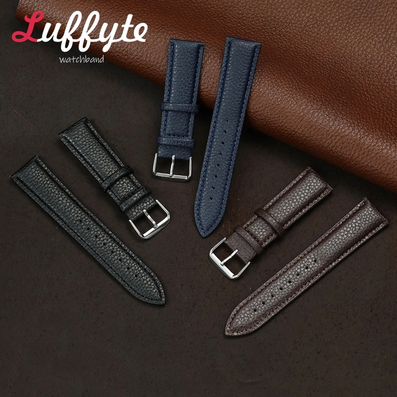 أحمر أسود أخضر أزرق وردي أبيض سوار معصم من الجلد 12 مللي متر 16 مللي متر 18 مللي متر 20 مللي متر 22 مللي متر استبدال سوار عادية النساء الرجال حزام المعصم