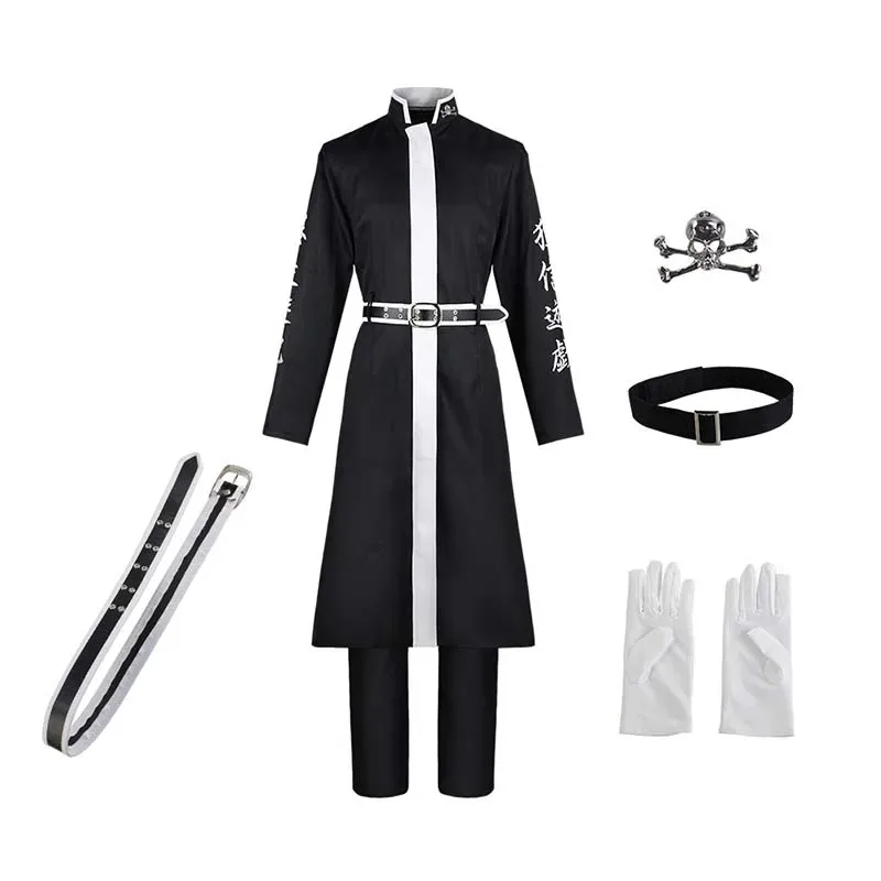 طوكيو المنتقمون أنيمي Tenjiku ران هايتاني تأثيري الأسود الزي الرسمي دعوى هالوين كرنفال حفلة زي ل Manx ؛ 8'm6 ،