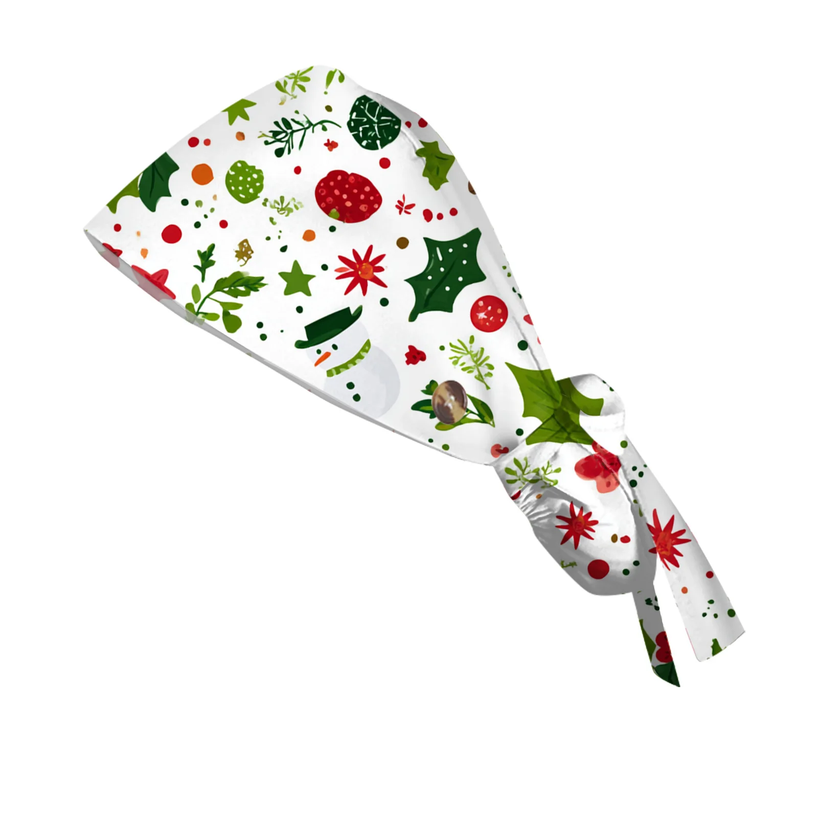 Casquettes Baotou de pharmacie chirurgicale imprimées avec éléments de noël, médecins de clinique pour animaux de compagnie, chapeau de soins pour infirmière chirurgicale, casquette de travail polyvalente