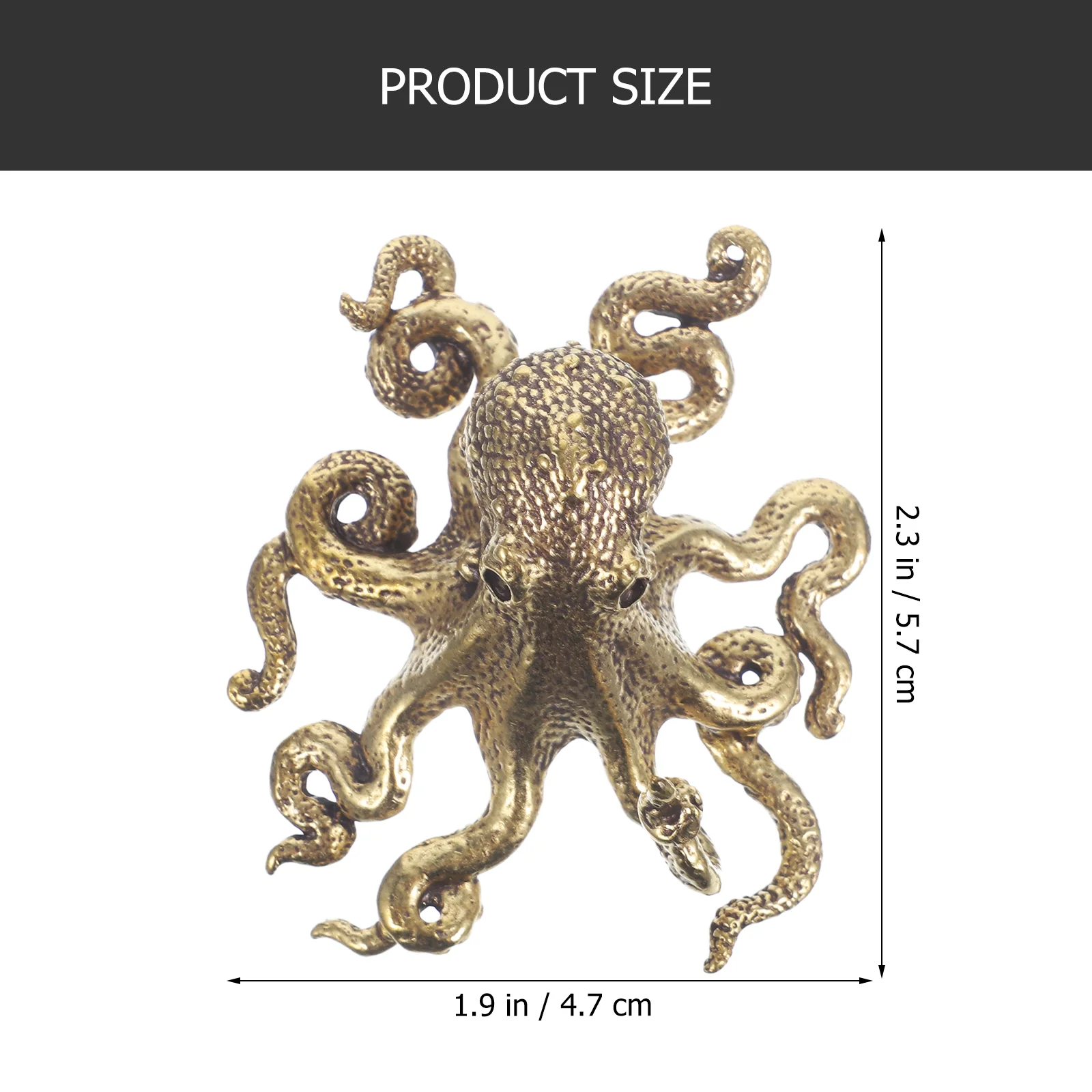 Ornaments Desktop Octopus Sculpture Home Car Toys Adornment Brass Crafts Mirror Wallpaper Decor Decorate Figurine