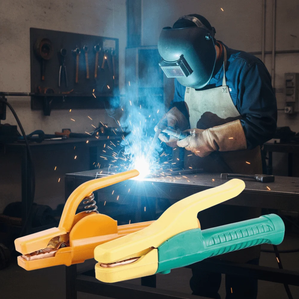 Heat Resistant Welding Tongs Insulated Handle Labor-Saving Design Welding Electrode Holder Heavy Duty Ergonomic