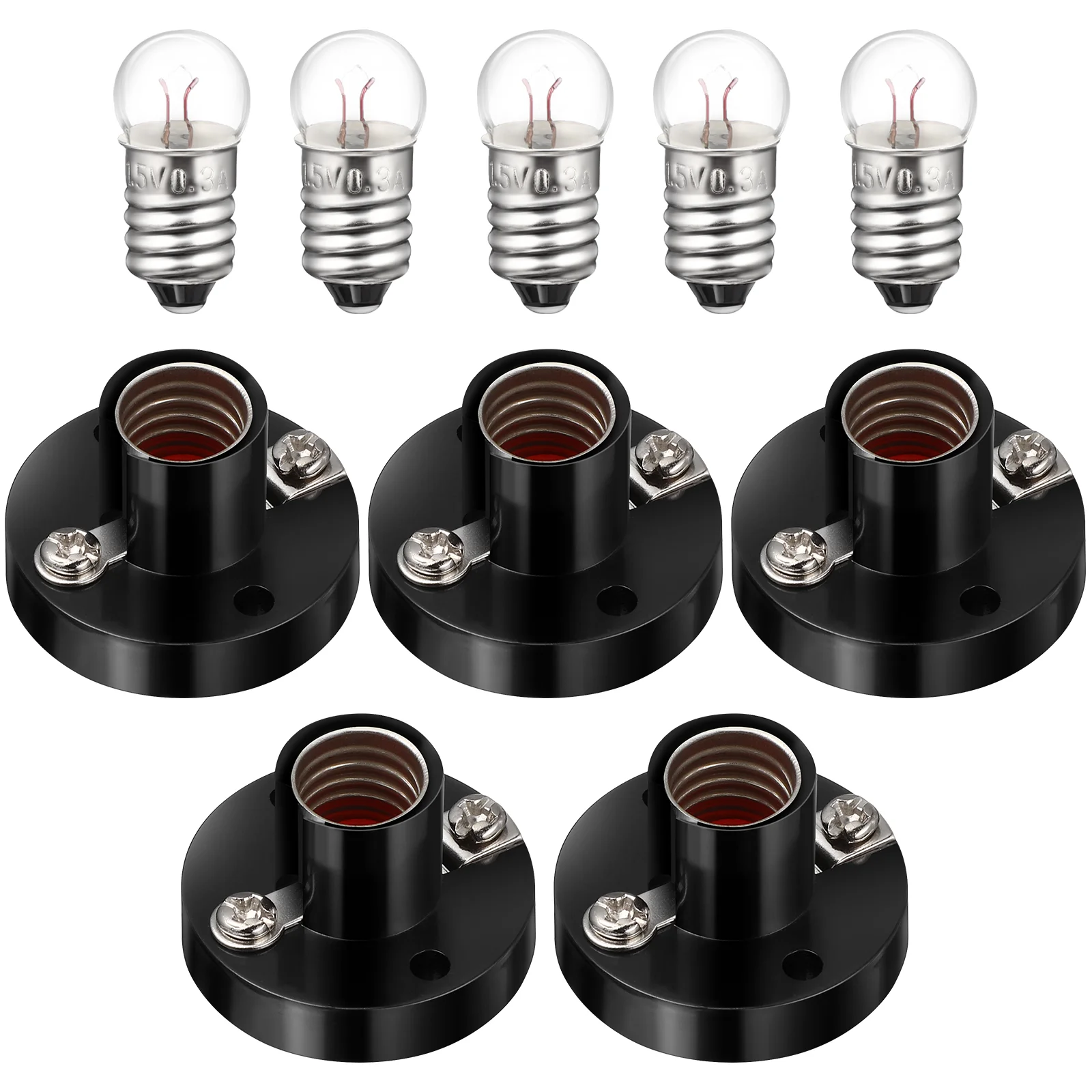 Lamp Holder Light Bulb Screw Student Socket Mini Bulbs Base and Plastic LED Stand