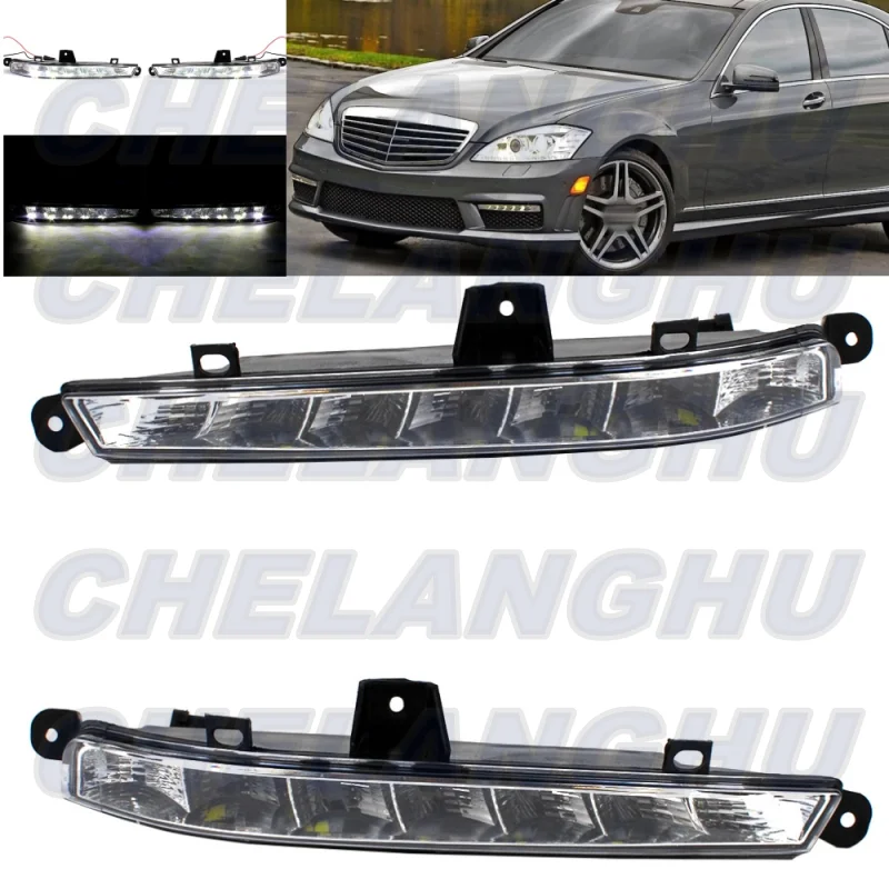 

For Benz W221 S63 S65 AMG 2007 2008 2009 2010 2011 2012 2013 Pair Left+Right Side LED Fog Lamp DRL Daytime Running Light