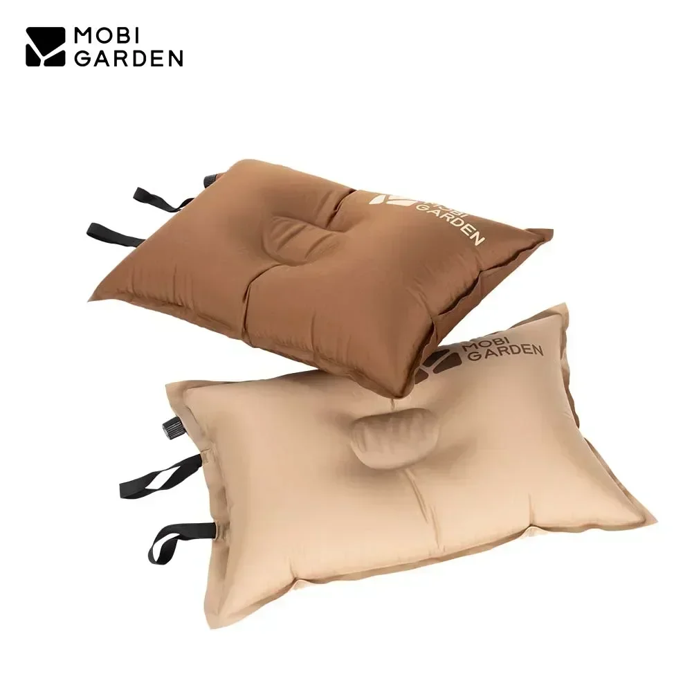 Mobi jardim acampamento travesseiro inflável automático ultraleve esponja confortável viagem ao ar livre travesseiro de dormir